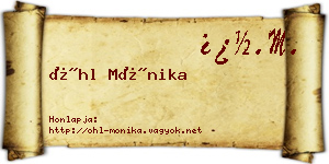 Öhl Mónika névjegykártya